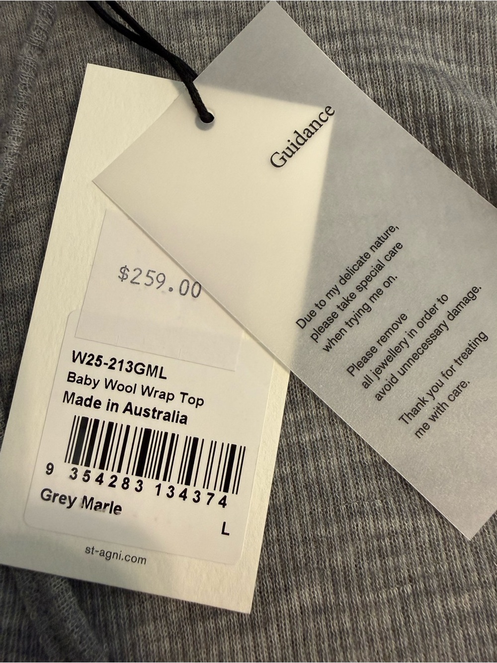 St. Agni Women's Baby Wool Wrap Top grey - Picture 7 of 9